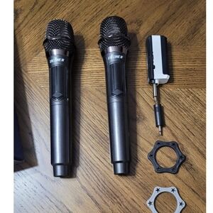 Talomen K60-2 Wireless Vocal Mic System Dual Handheld Mics Black K60 no usb cord